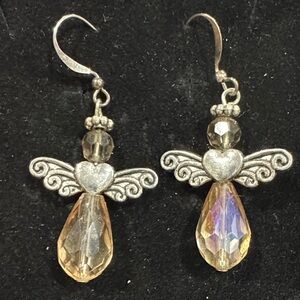 Elegant Silver  Angel Wing Earrings‎